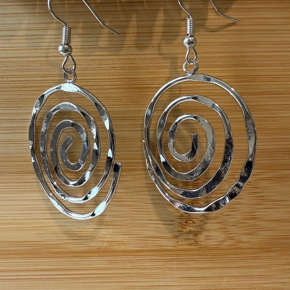 Elegant Silver Spiral Earrings